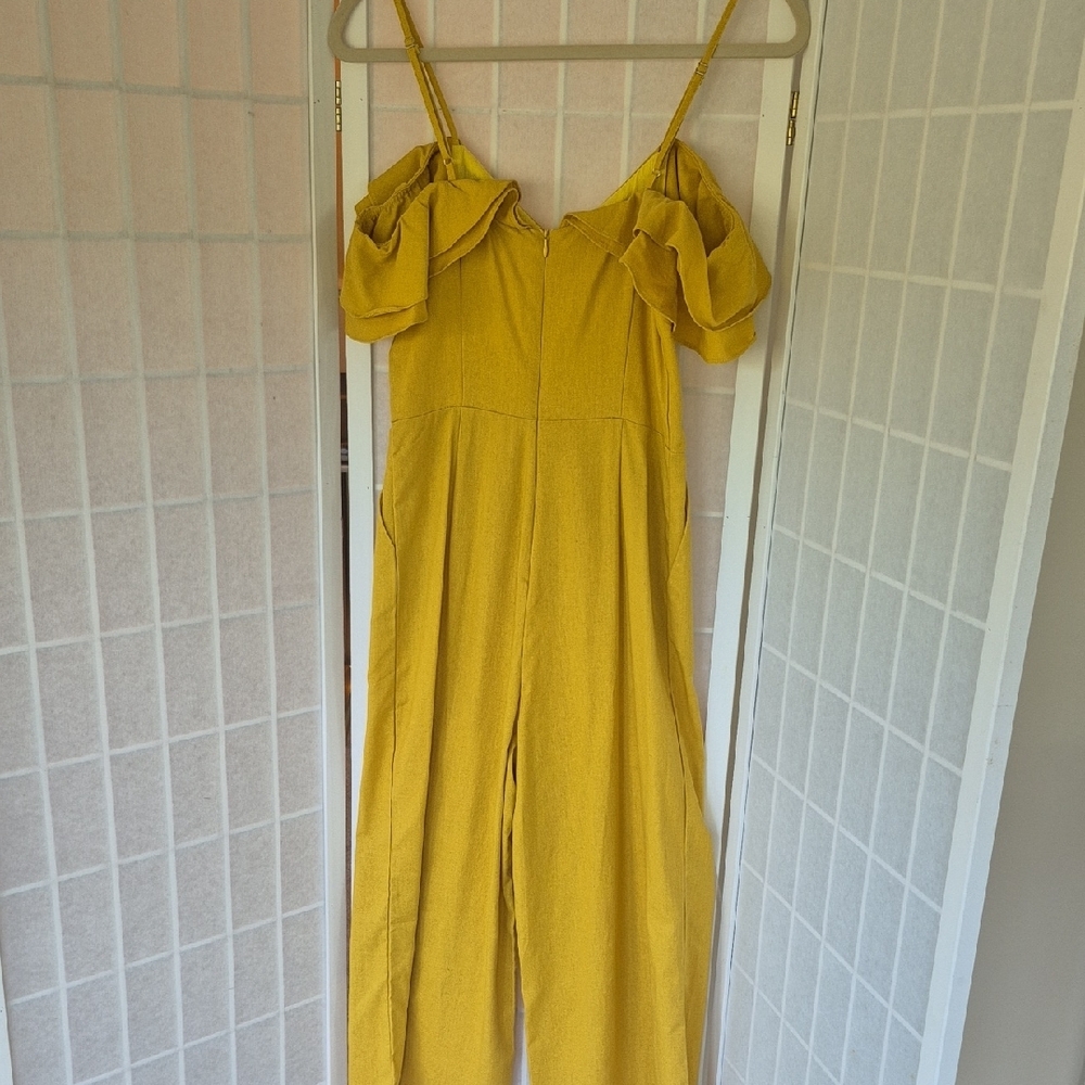 Mustard Ruffled Jumpsuit - Picture 7 of 10